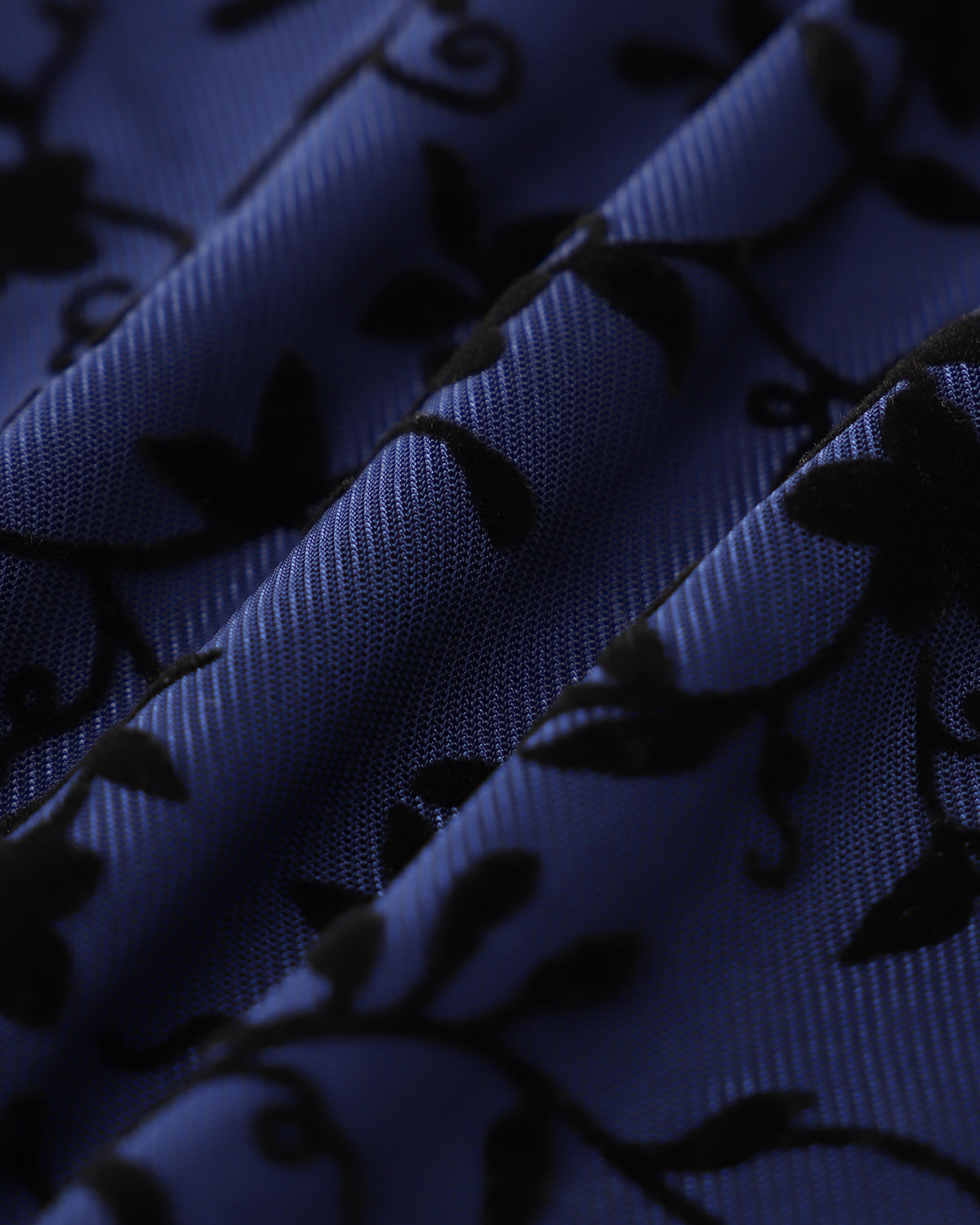 Blue Floral Square Neck Mesh Mini Dress - Threadford