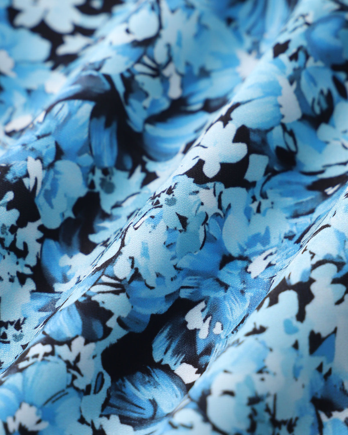 Blue Floral V-Neck Button Mini Dress - Threadford