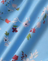 Blue Floral Wrap Mini Dress - Threadford