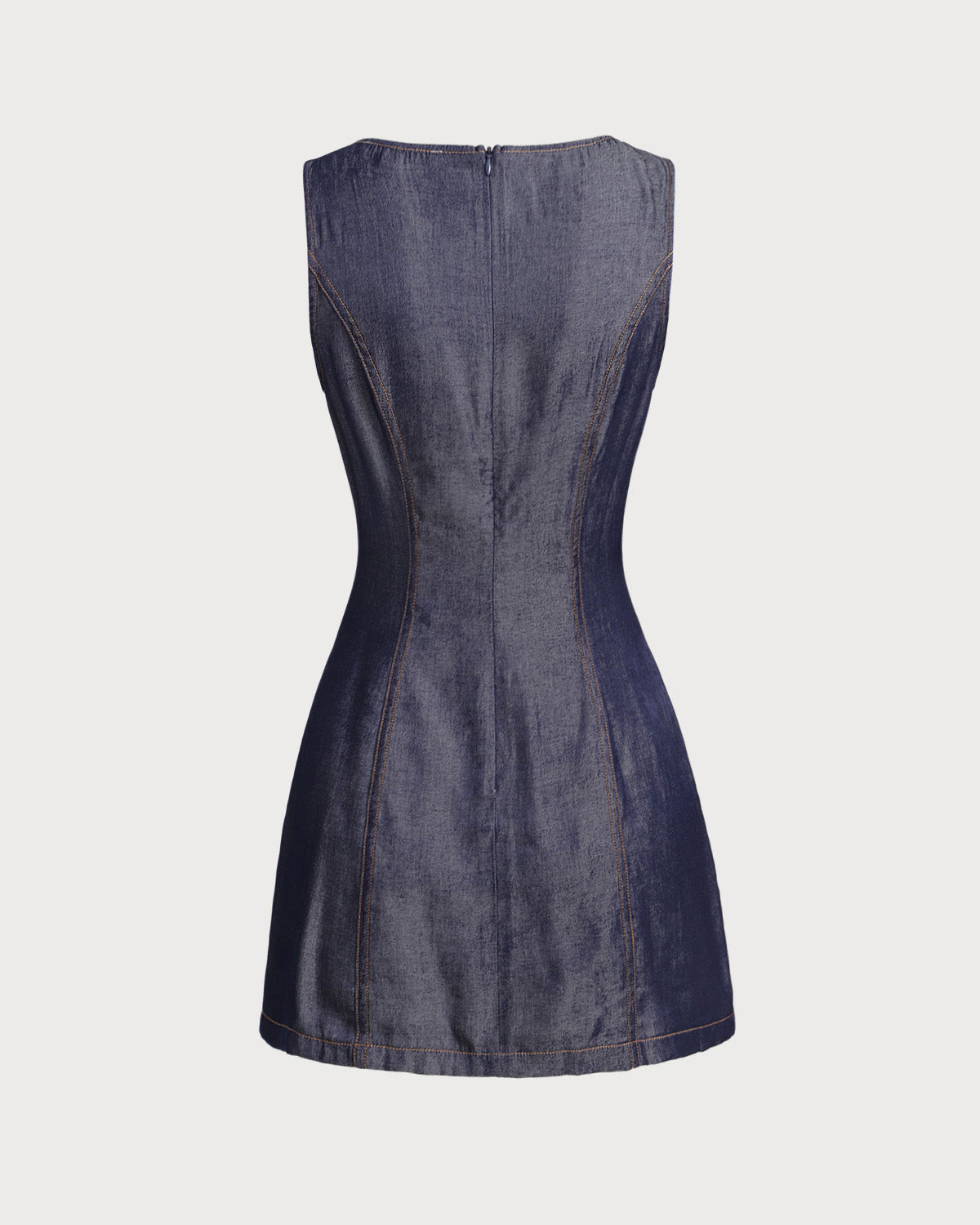Blue Sleeveless Pocket Mini Dress - Threadford