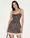 Brown Leopard Slip Mini Dress - Threadford