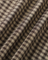 Brown Plaid Lapel Pleated Mini Dress - Threadford