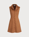Caramel Suede A-Line Sleeveless Mini Dress - Threadford