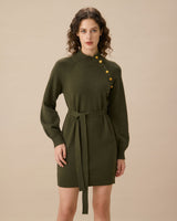 Green Lantern Sleeve Sweater Mini Dress - Threadford
