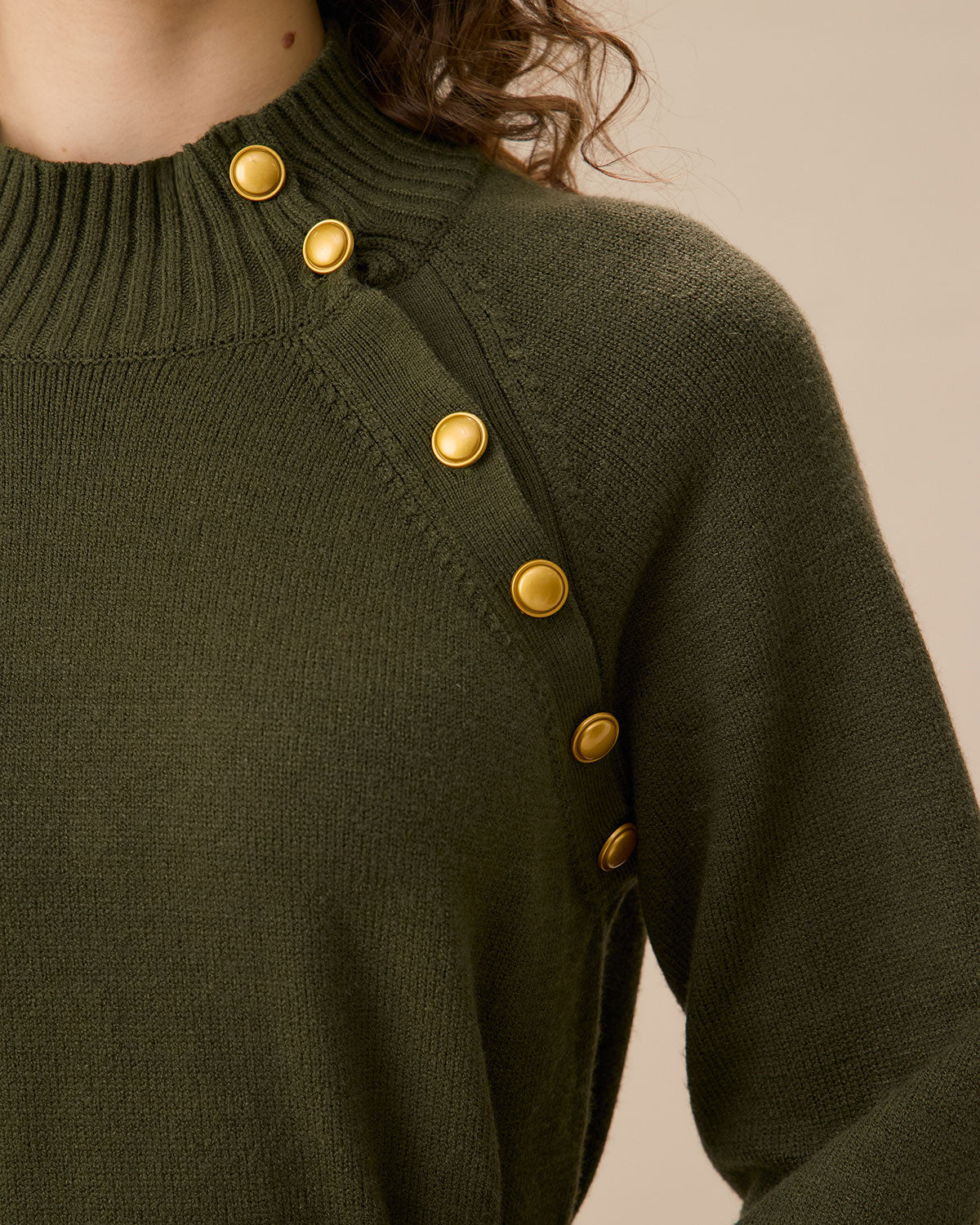 Green Lantern Sleeve Sweater Mini Dress - Threadford