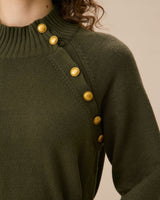 Green Lantern Sleeve Sweater Mini Dress - Threadford