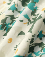 Green Floral Plant Sleeveless Mini Dress - Threadford