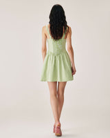 Green Plaid Ruched Slip Mini Dress - Threadford