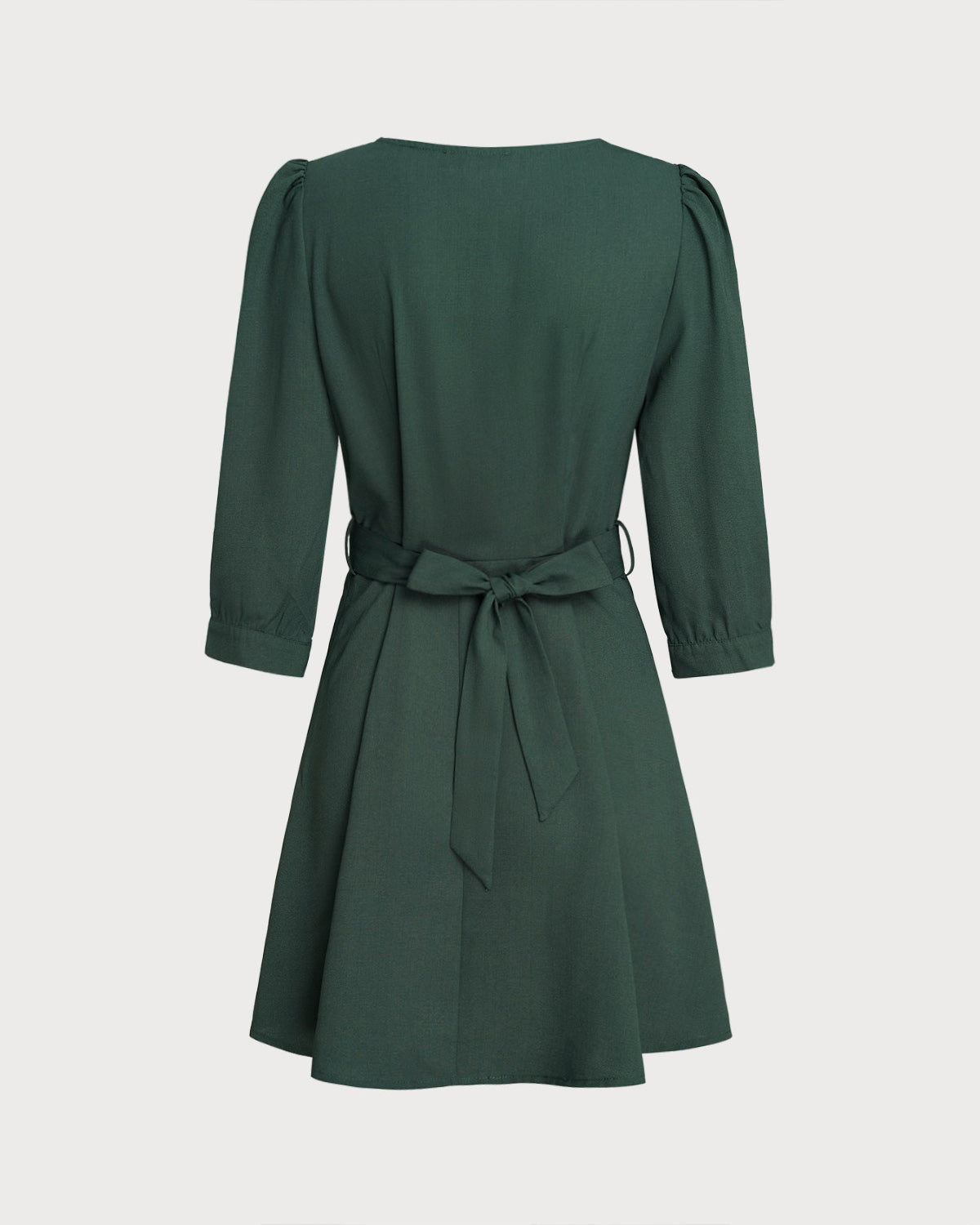Green Wrap A-Line Mini Dress - Threadford