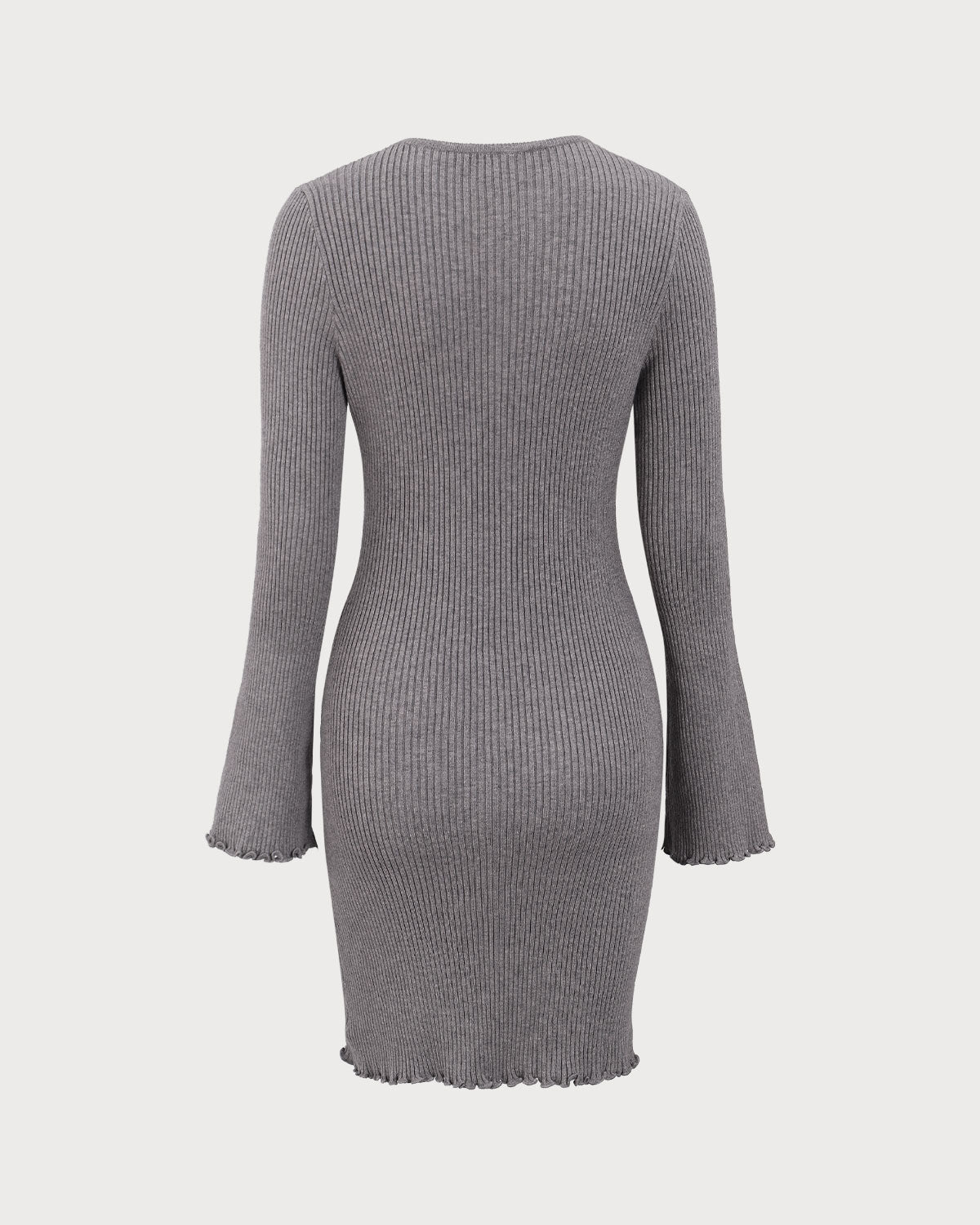 Grey Boat Neck Sweater Mini Dress - Threadford