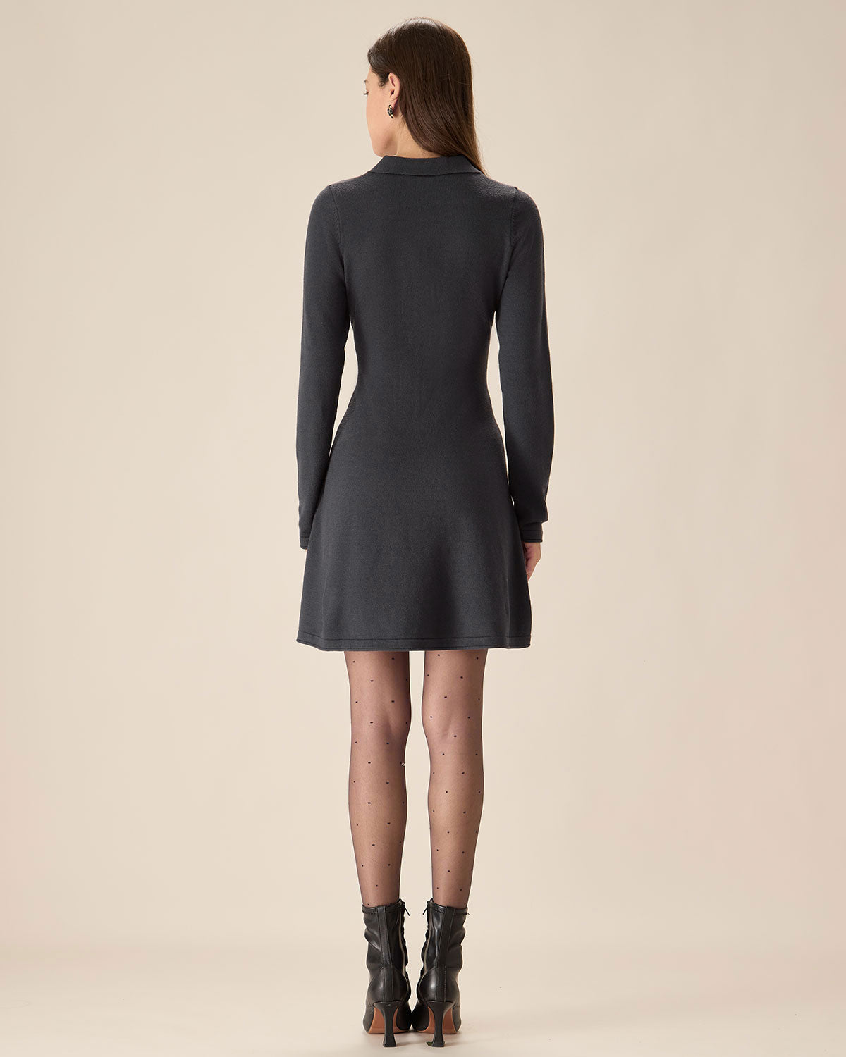 Grey Pleated Sweater Mini Dress - Threadford