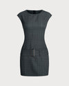 Grey Khaki Sleeveless Mini Dress - Threadford