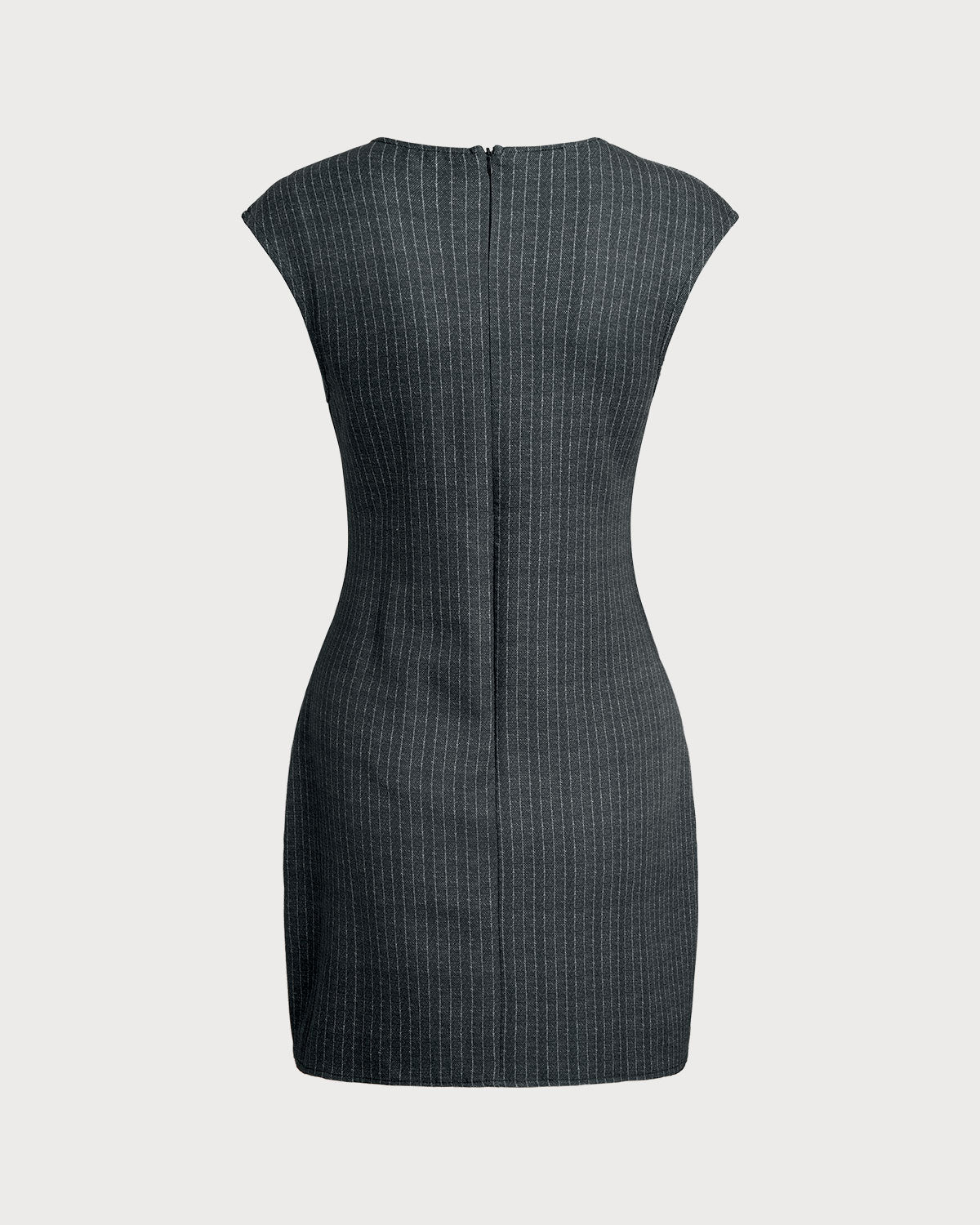 Grey Khaki Sleeveless Mini Dress - Threadford