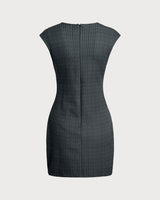 Grey Khaki Sleeveless Mini Dress - Threadford