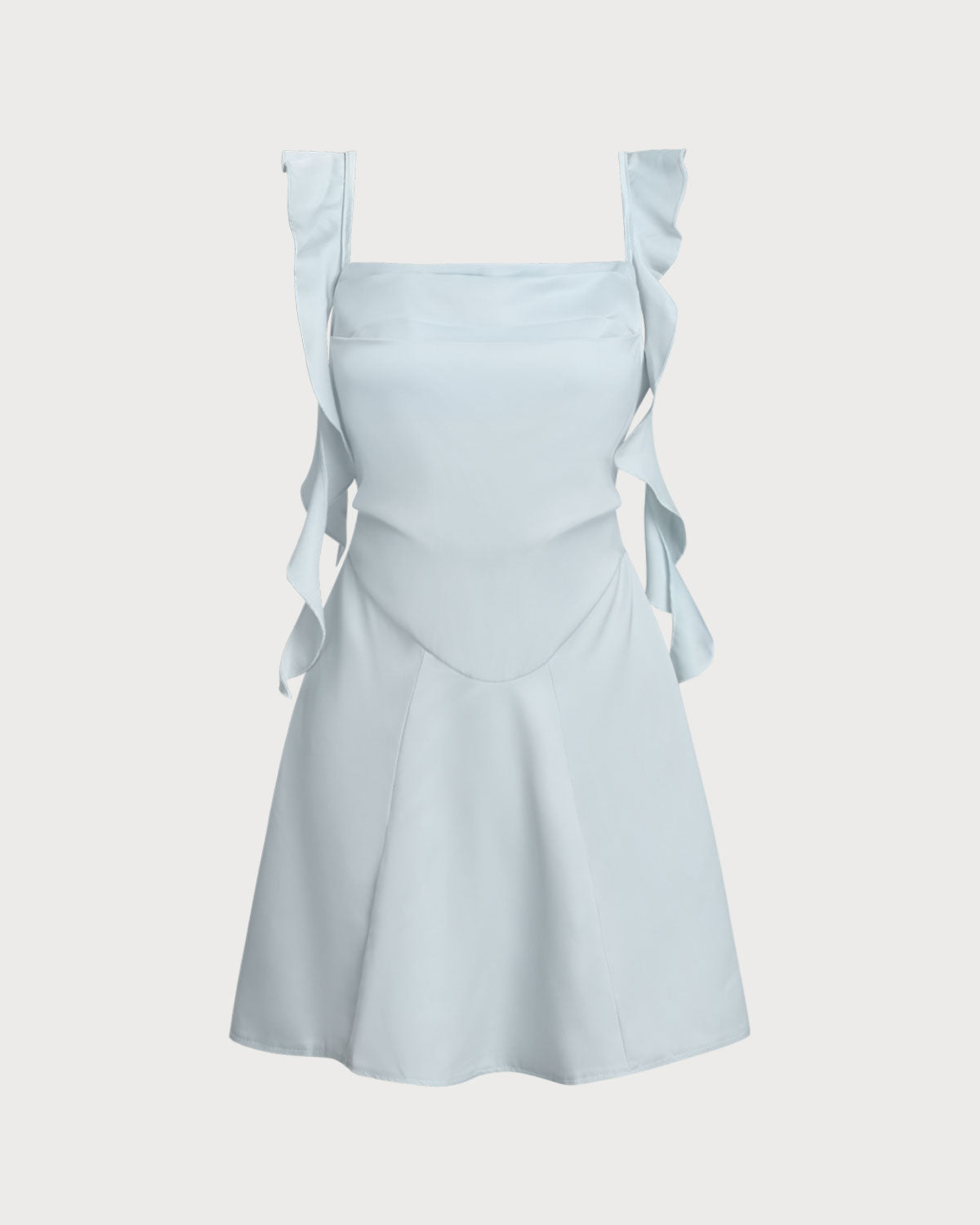 Blue Square Neck Slip Mini Dress - Threadford