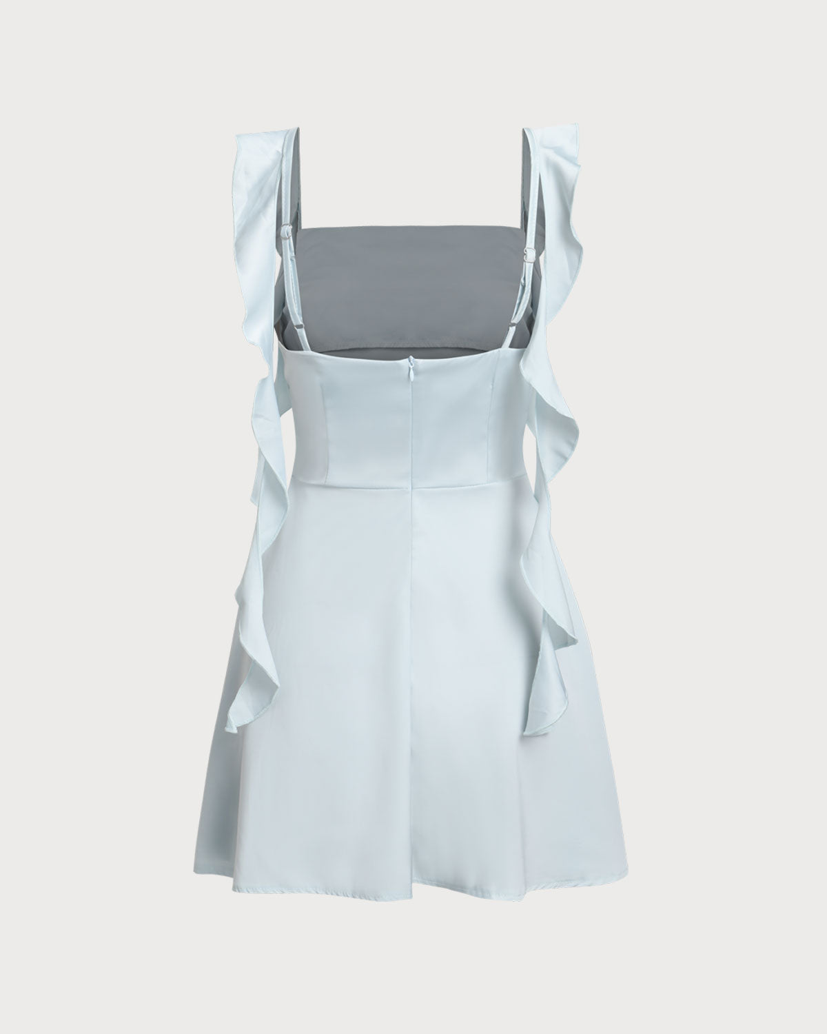 Blue Square Neck Slip Mini Dress - Threadford