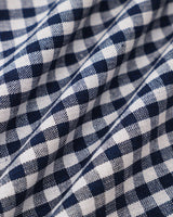 Navy Square Neck Plaid Mini Dress - Threadford