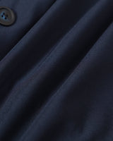 The Navy Lapel Cap Sleeve Button-up Mini Dress - Threadford