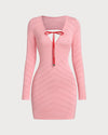 Bettydress - Pink Bodycon Cut Out Mini Dress - Threadford