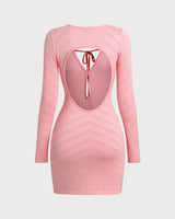 Bettydress - Pink Bodycon Cut Out Mini Dress - Threadford