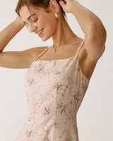 Pink Floral A-Line Slip Mini Dress - Threadford