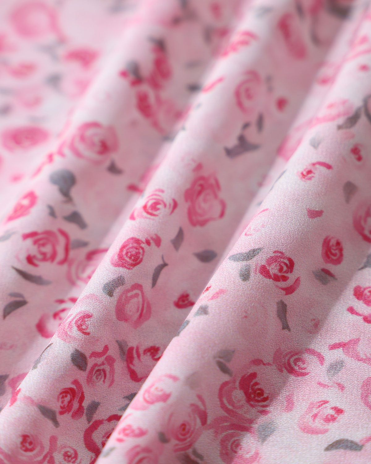 Pink Floral Round Neck Pleated Mini Dress - Threadford