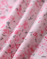 Pink Floral Round Neck Pleated Mini Dress - Threadford