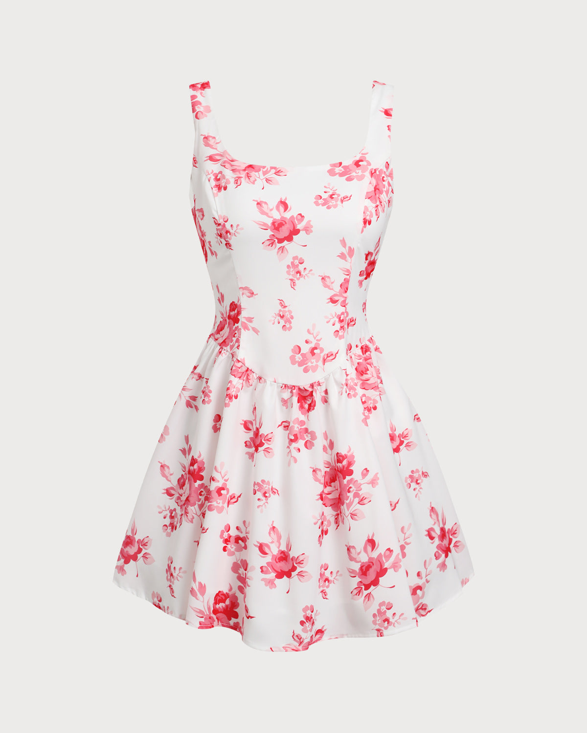 Pink Floral Ruched Mini Dress - Threadford