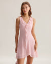 Pink Ruffle Sleeveless Mini Dress - Threadford