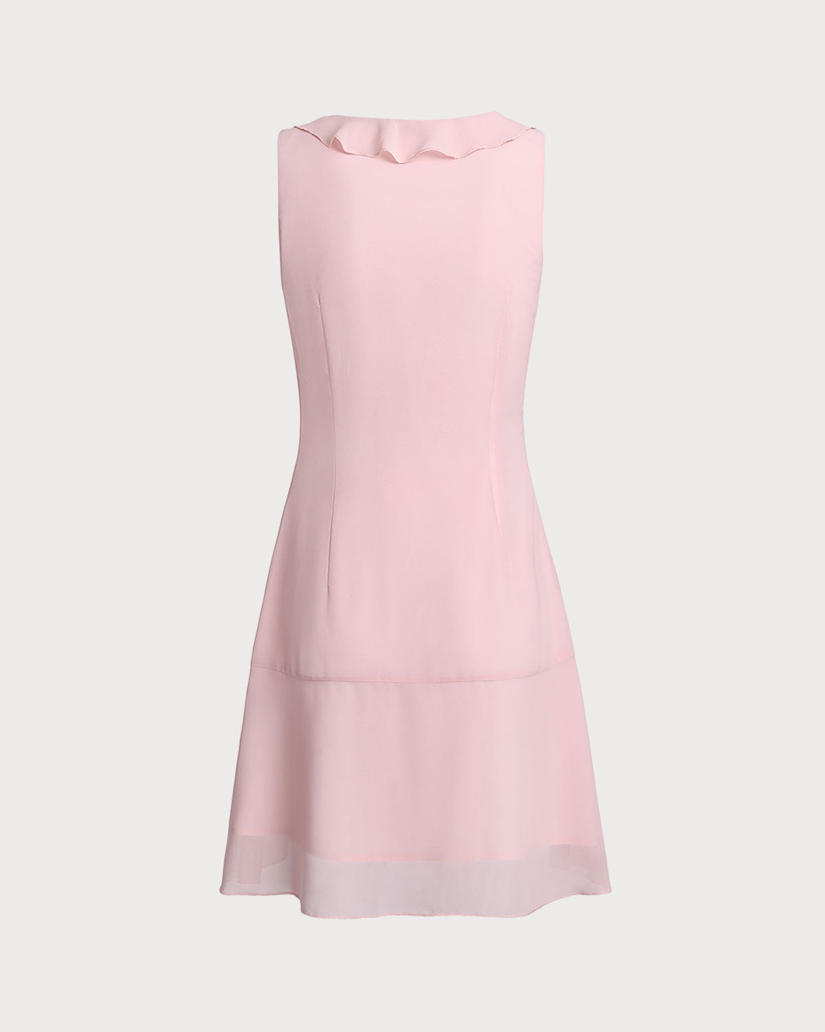 Pink Ruffle Sleeveless Mini Dress - Threadford