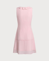 Pink Ruffle Sleeveless Mini Dress - Threadford