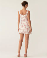 Pink Square Neck Floral Slip Mini Dress - Threadford