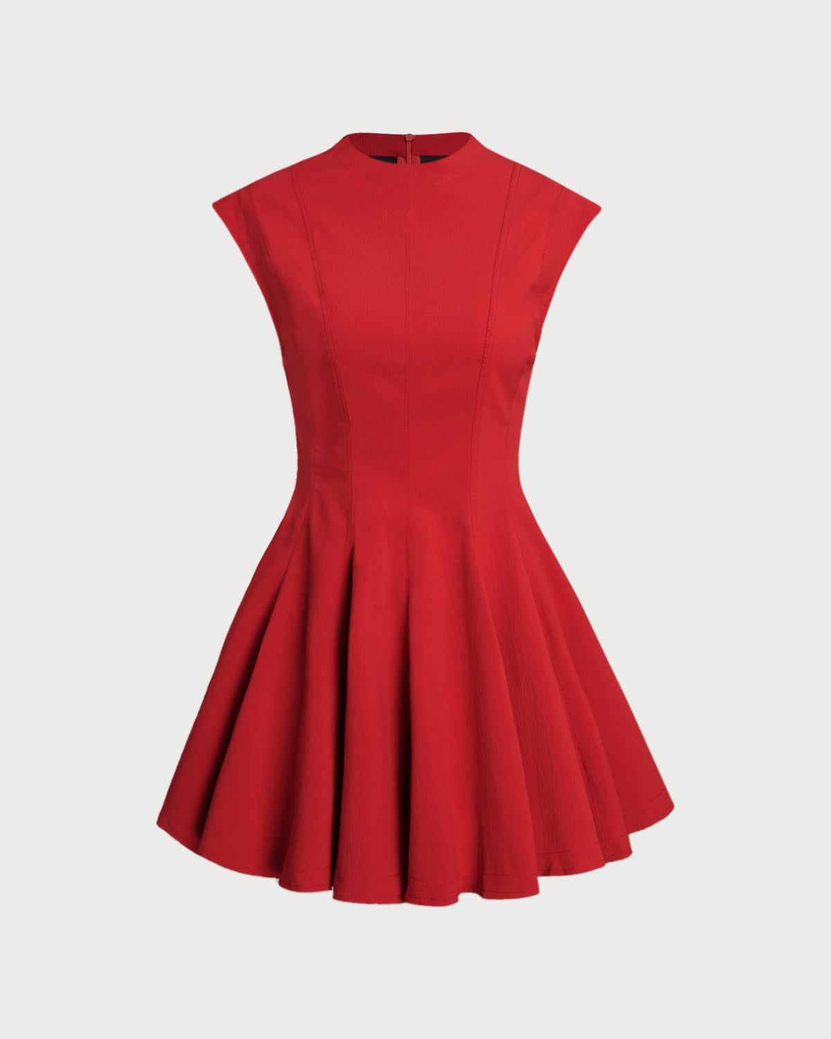 Red Sleeveless A-Line Mini Dress - Threadford