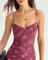 Red Floral Ruffle Slip Mini Dress - Threadford