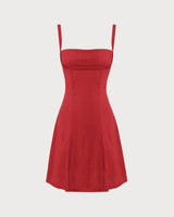 Red A-Line Slip Mini Dress - Threadford