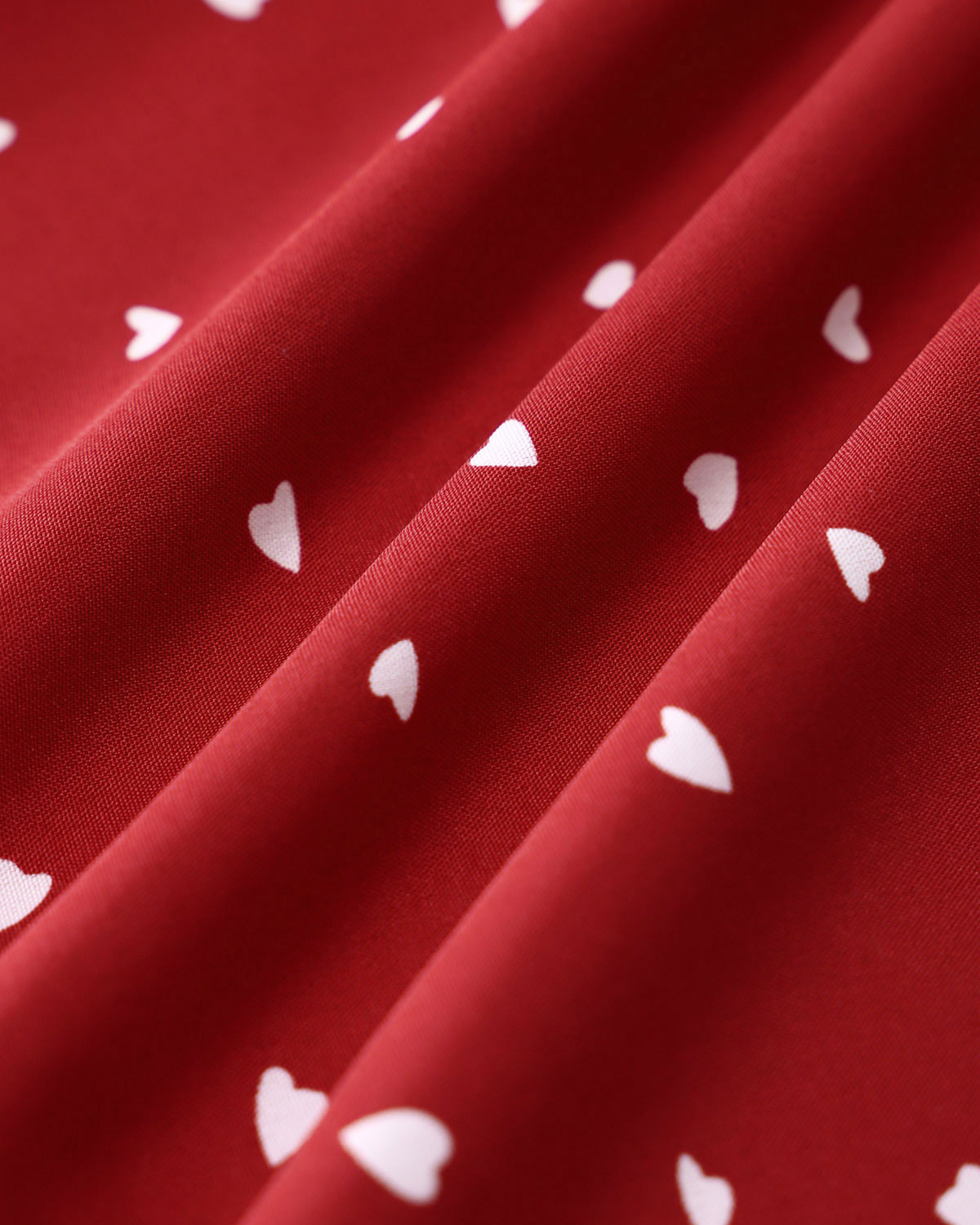 Red Heart Pattern Sweetheart Neck Slip Mini Dress - Threadford