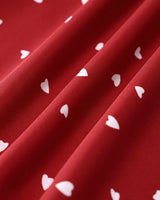 Red Heart Pattern Sweetheart Neck Slip Mini Dress - Threadford