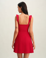 Red Sweetheart Neck Slip Mini Dress - Threadford