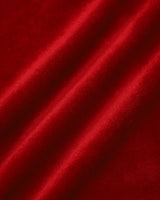 Red Velvet Puffed Sleeve A-Line Mini Dress - Threadford