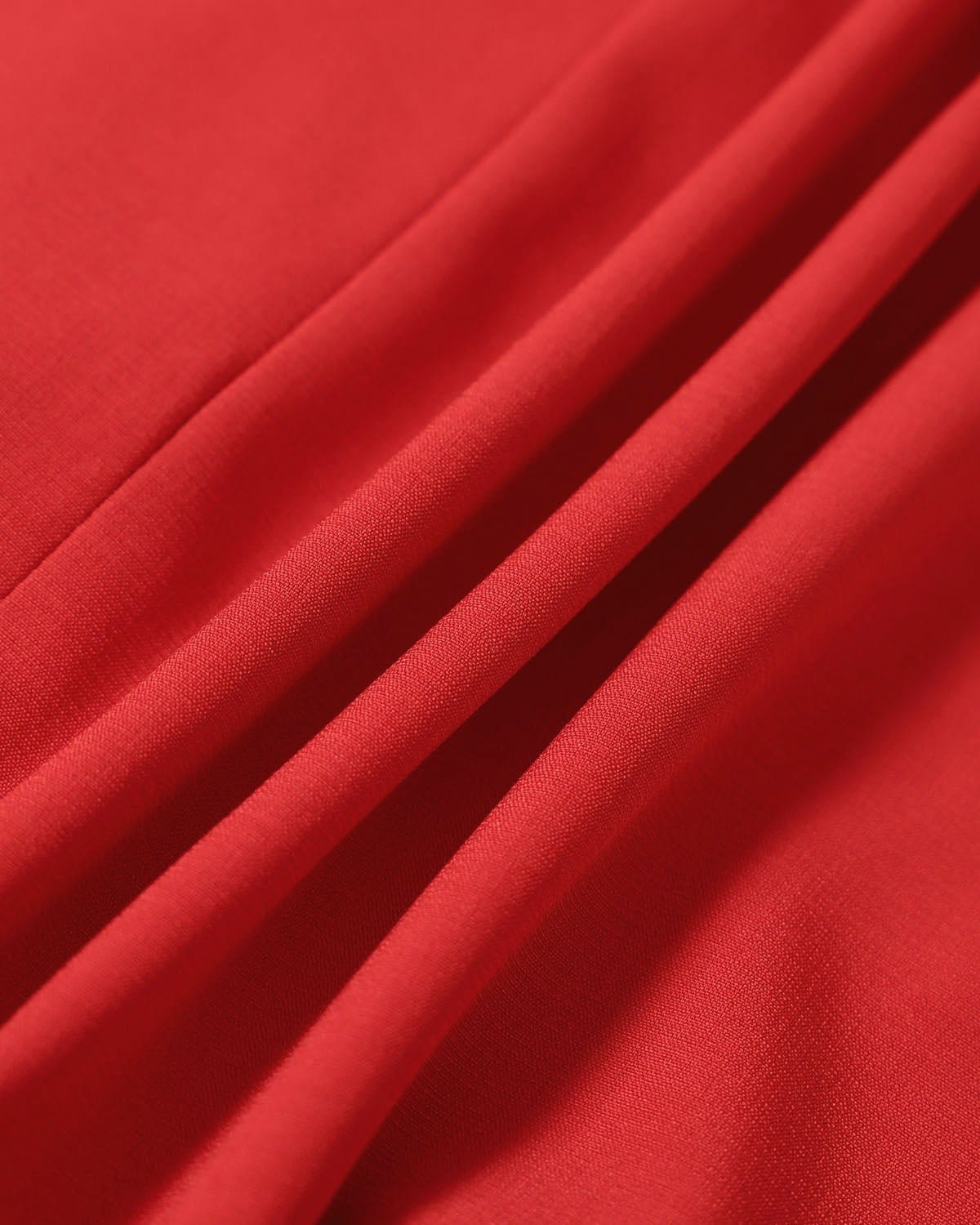 The Red Boat Neck High Waisted Mini Dress - Threadford