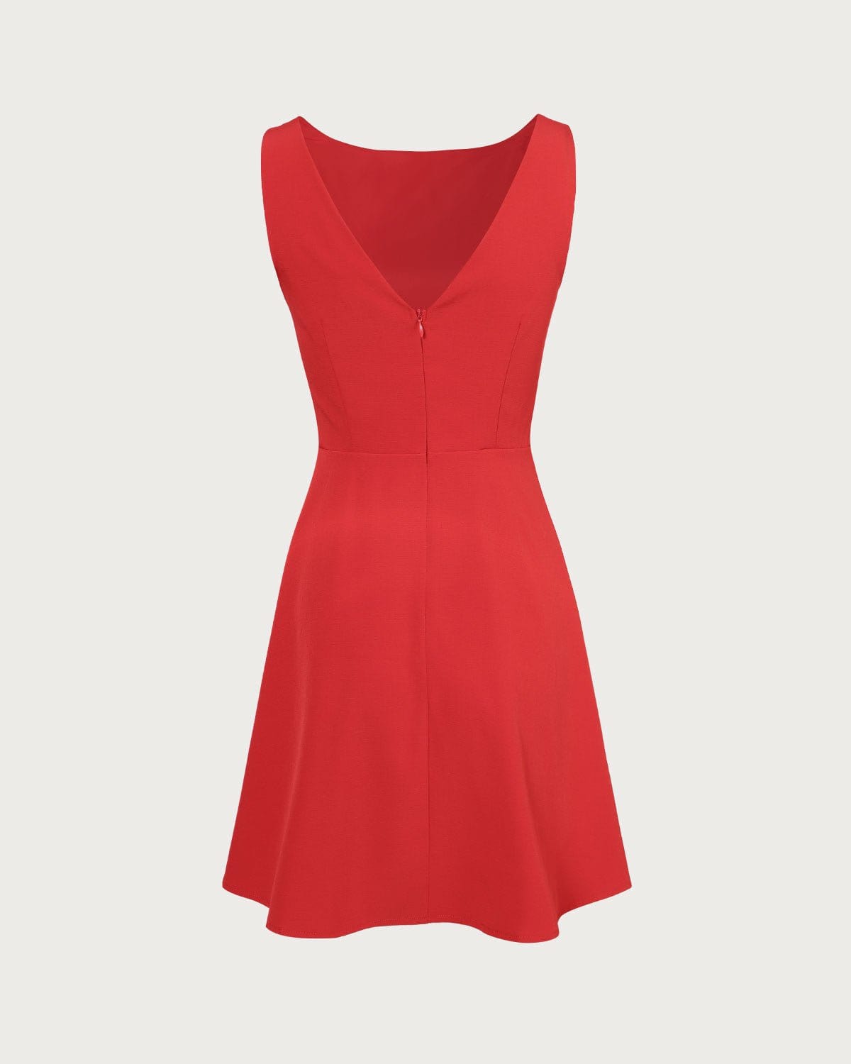 The Red Boat Neck High Waisted Mini Dress - Threadford