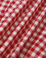 The Red Boat Neck Plaid Mini Dress - Threadford