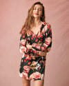 The V Neck Long Sleeve Floral Wrap Mini Dress - Threadford