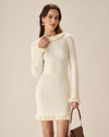 White Bodycon Sweater Mini Dress - Threadford