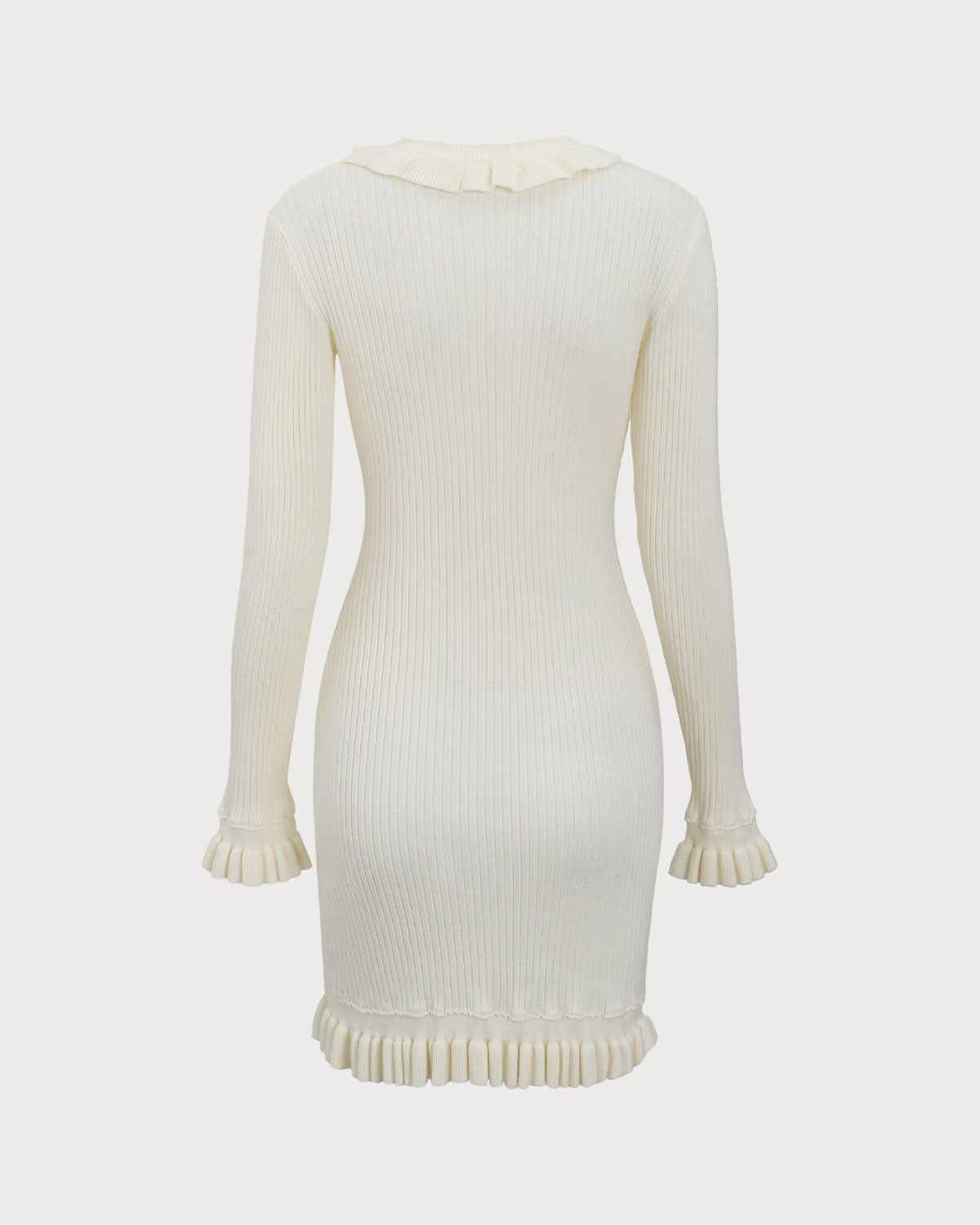 White Bodycon Sweater Mini Dress - Threadford