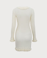 White Bodycon Sweater Mini Dress - Threadford