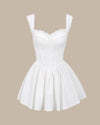 Bettydress-White Sweetheart Neck Corset Slip Mini Dress - Threadford