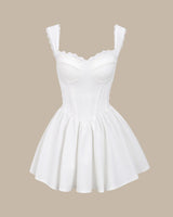 Bettydress-White Sweetheart Neck Corset Slip Mini Dress - Threadford