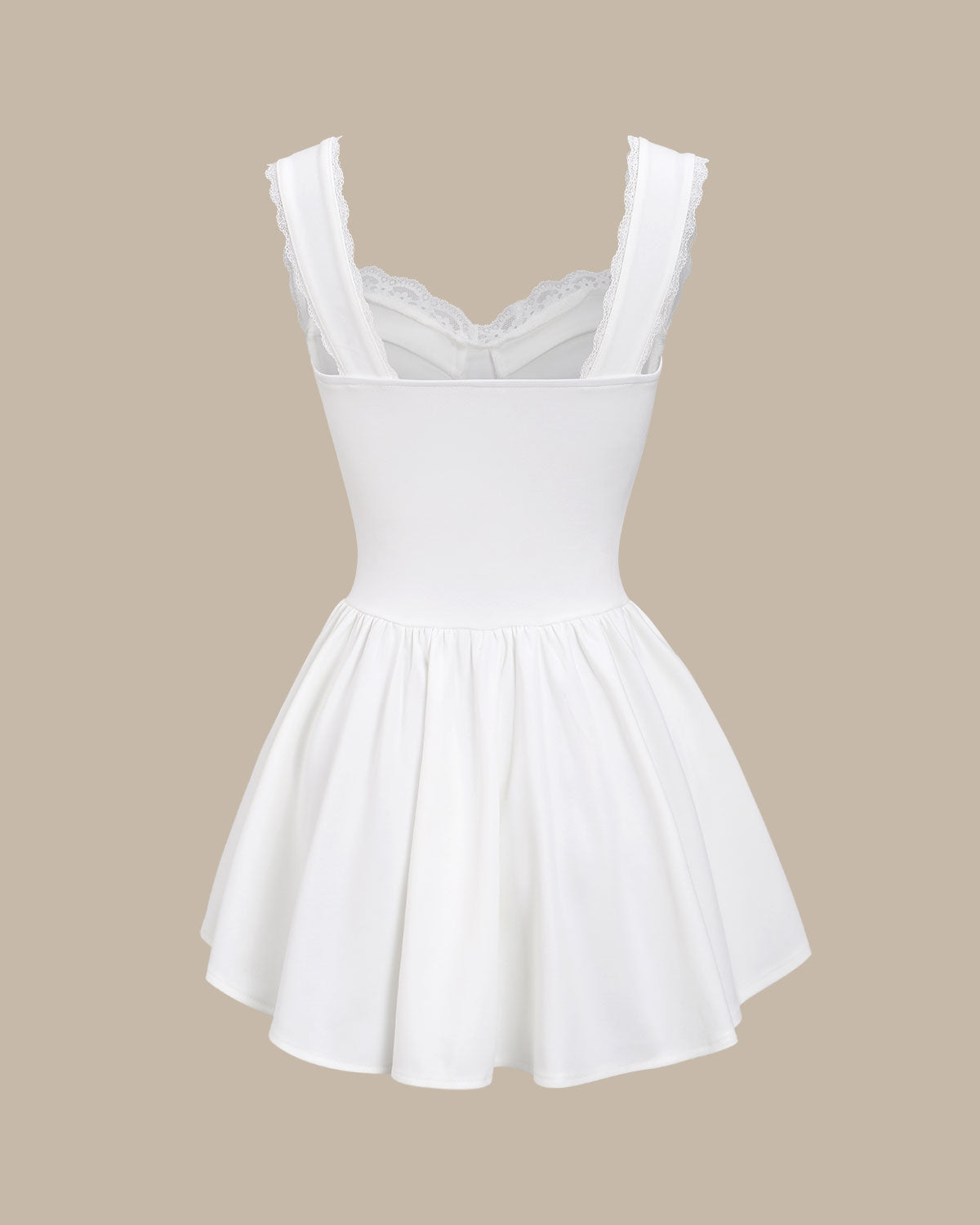 Bettydress-White Sweetheart Neck Corset Slip Mini Dress - Threadford