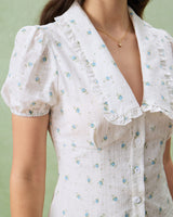 White Floral Chelsea Mini Dress - Threadford